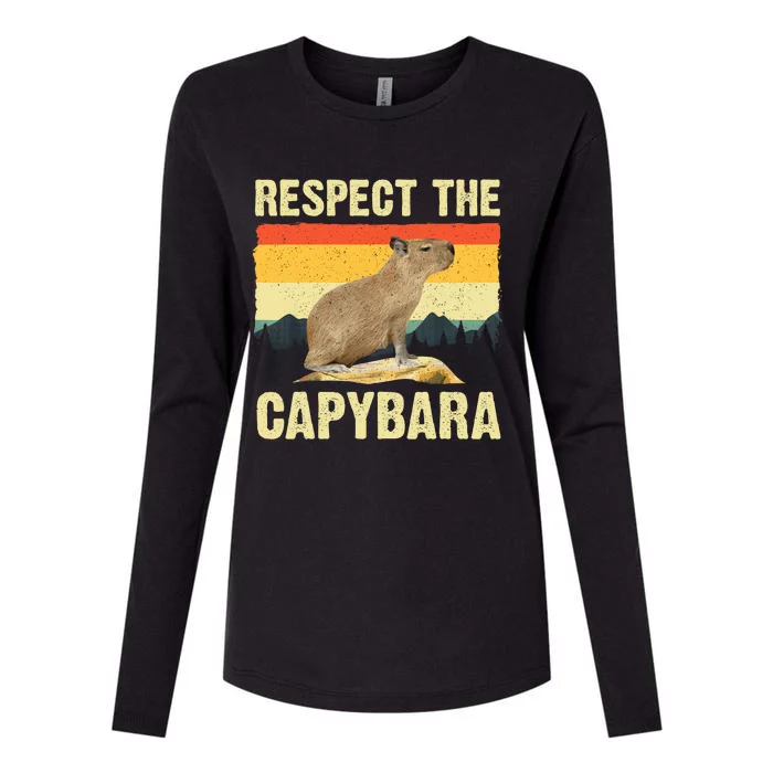 Capybara Art Rodent Animal Lover Capybara Womens Cotton Relaxed Long Sleeve T-Shirt