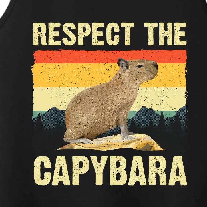 Capybara Art Rodent Animal Lover Capybara Performance Tank