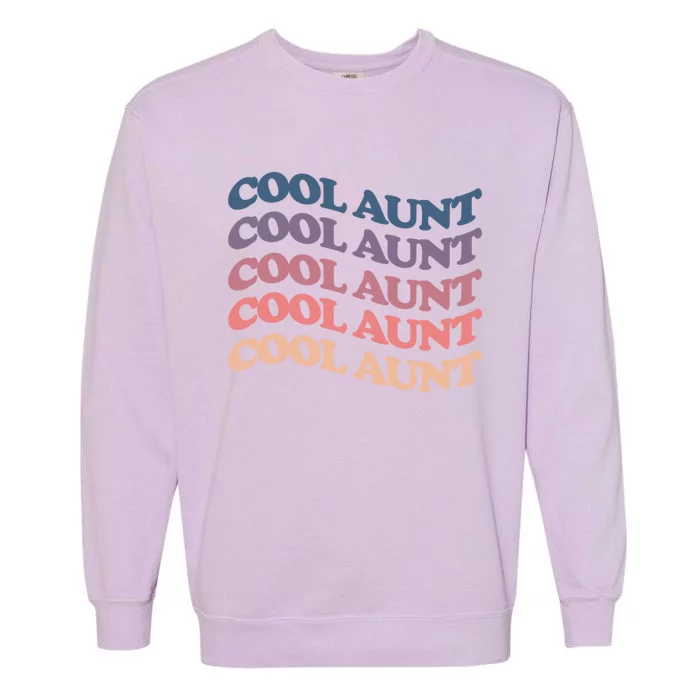 Cool Aunt Retro Rainbow Gift Unts And Auntie Gift Garment-Dyed Sweatshirt