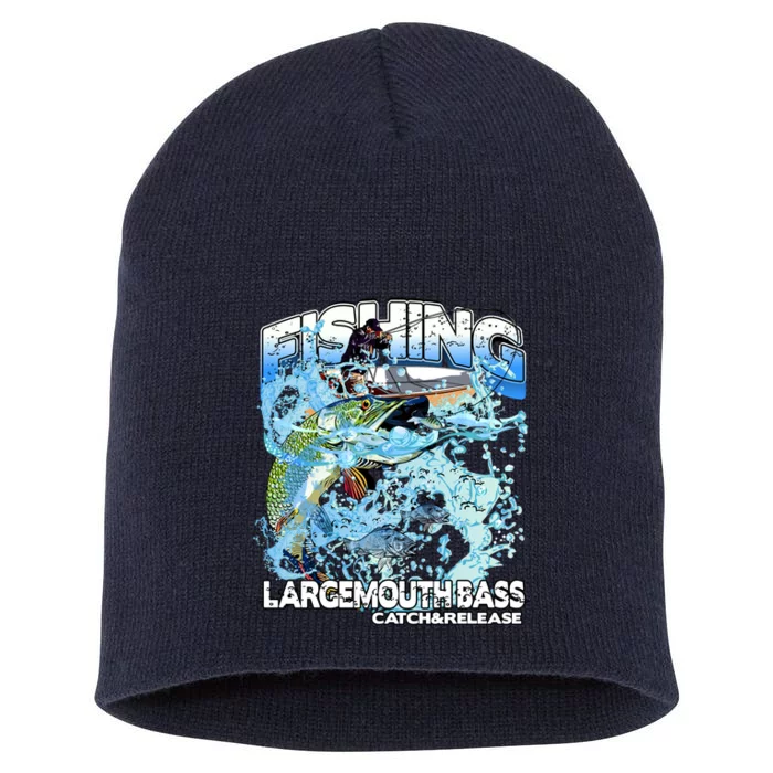 Catch And Release Largemouth Bass Fishing Short Acrylic Beanie