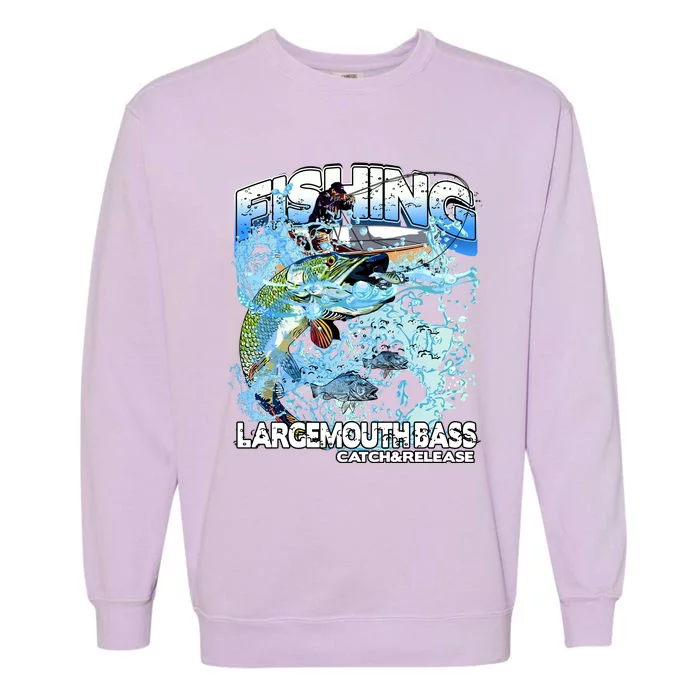 Catch And Release Largemouth Bass Fishing Garment-Dyed Sweatshirt