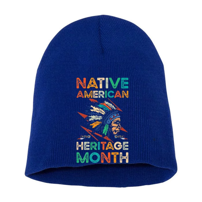 Columbus American Regalia Native American Heritage Month Funny Gift Short Acrylic Beanie