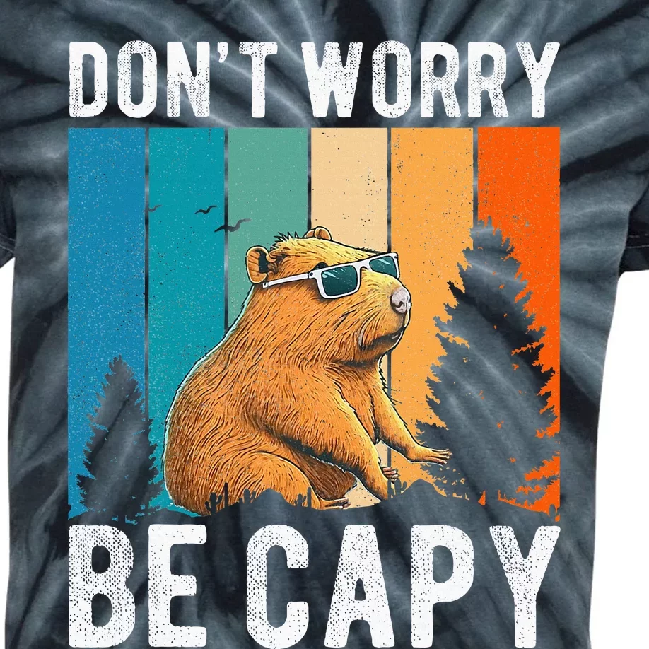 Capybara Animal Rodent Capybara Dont Be Worry Be Capy Kids Tie-Dye T-Shirt