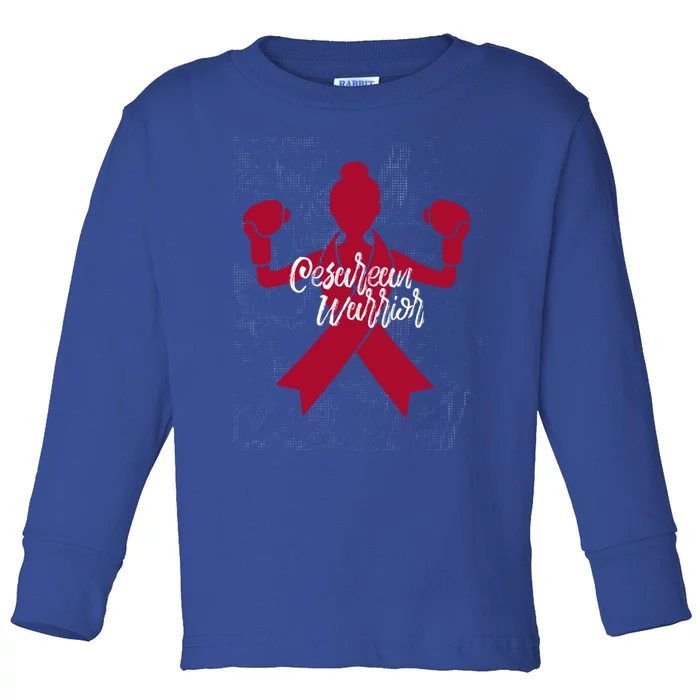 Cesarean Awareness Ribbon Awareness Gift Toddler Long Sleeve Shirt