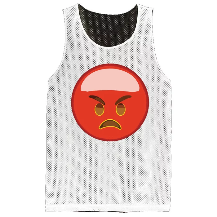 Cute Angry Red Hot Face Mesh Reversible Basketball Jersey Tank