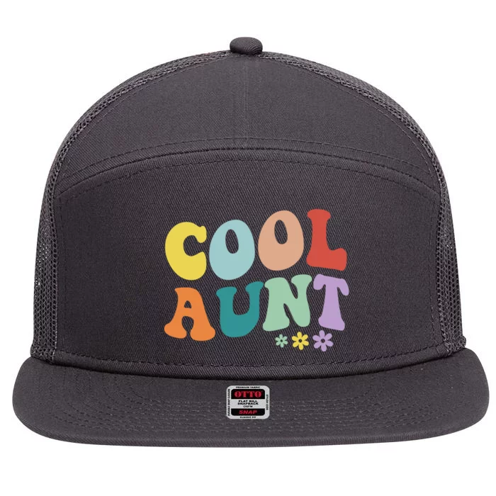 Cool Aunt Retro Gift 7 Panel Mesh Trucker Snapback Hat