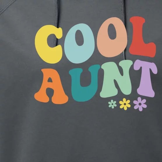 Cool Aunt Retro Gift Performance Fleece Hoodie