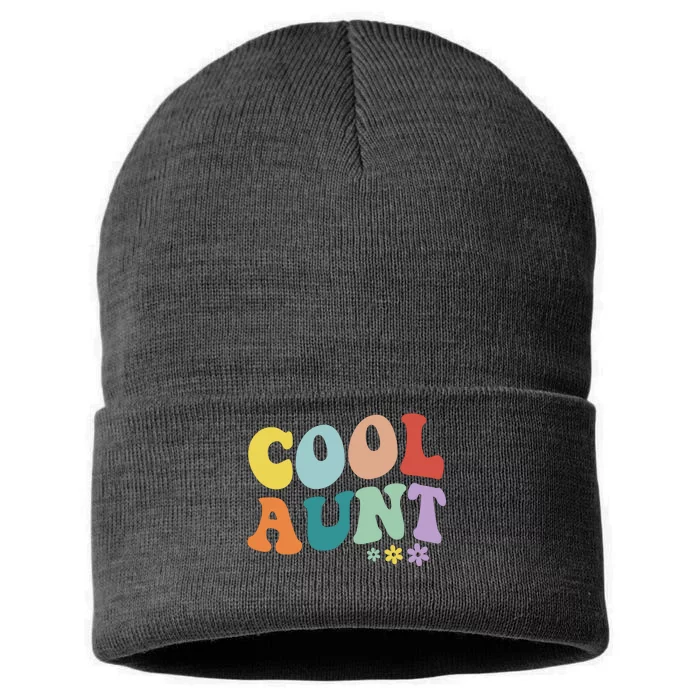 Cool Aunt Retro Gift Sustainable Knit Beanie