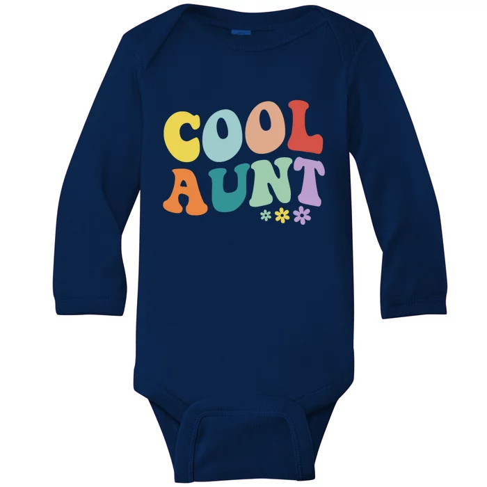 Cool Aunt Retro Gift Baby Long Sleeve Bodysuit