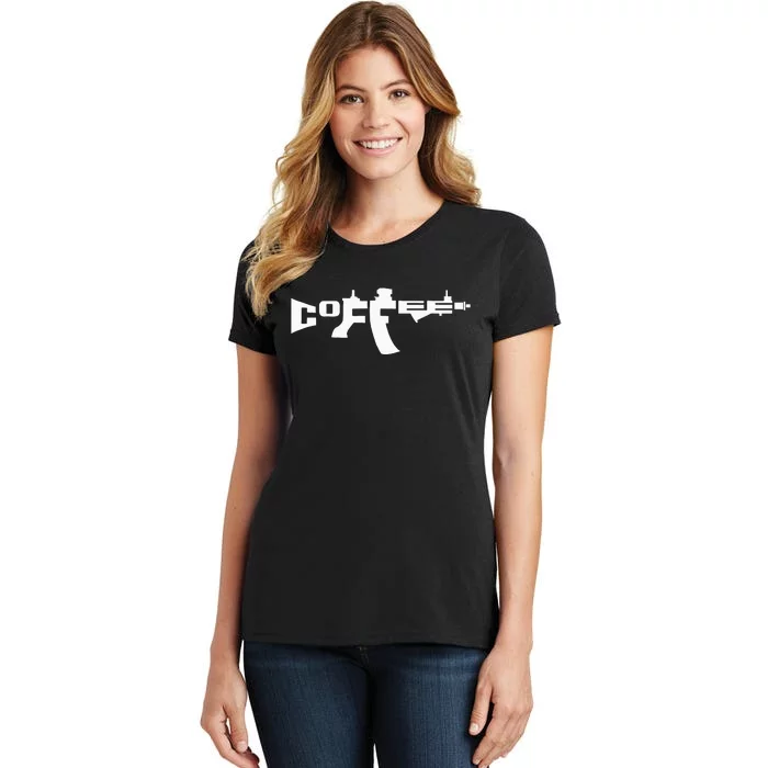 Coffee Ar15 Rifle Gun Owner Women's T-Shirt