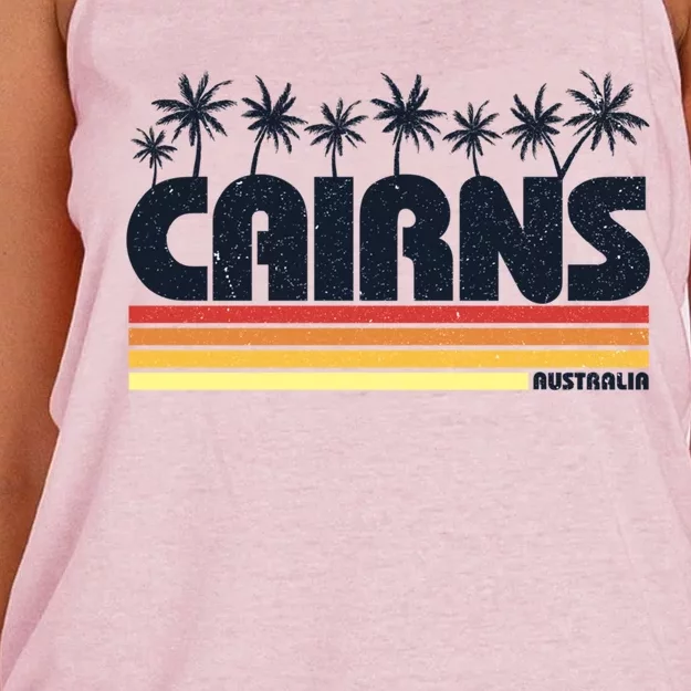 Cairns Australia Retro Tourism Cute Gift Women's Knotted Racerback Tank