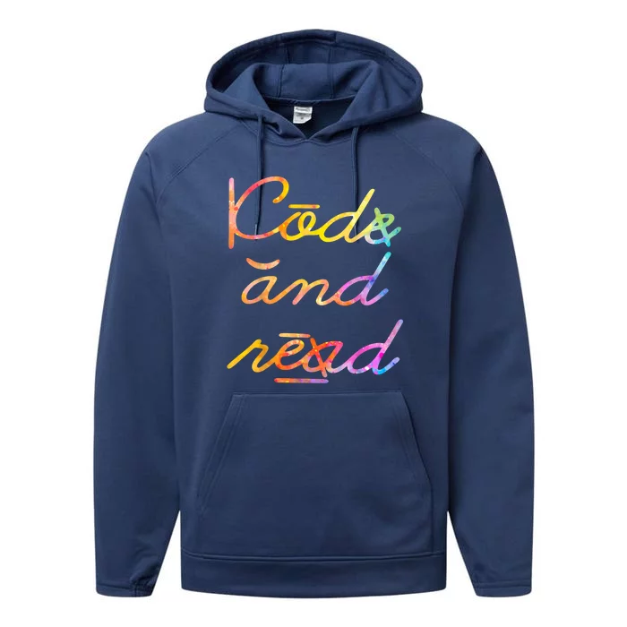 Code And Read Dyslexia Awareness Performance Fleece Hoodie