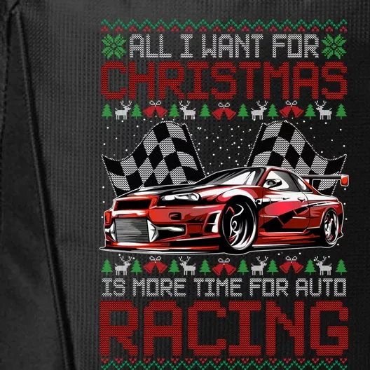 Christmas Auto Racing Funny Ugly Xmas Gift City Backpack