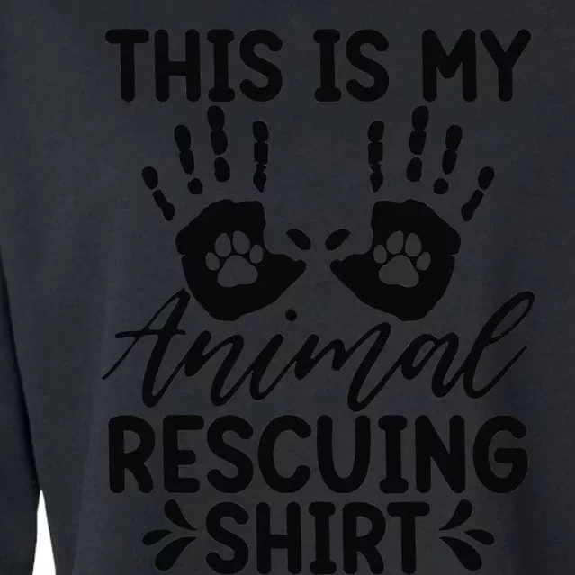 Cute Animal Rescue Art Dog Cat Exotic Rescuing Cropped Pullover Crew