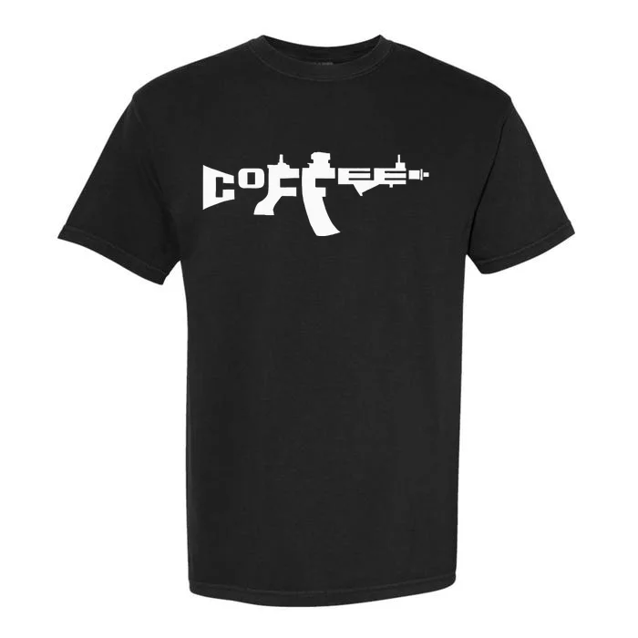 Coffee AR15 Rifle Gun Owner Garment-Dyed Heavyweight T-Shirt