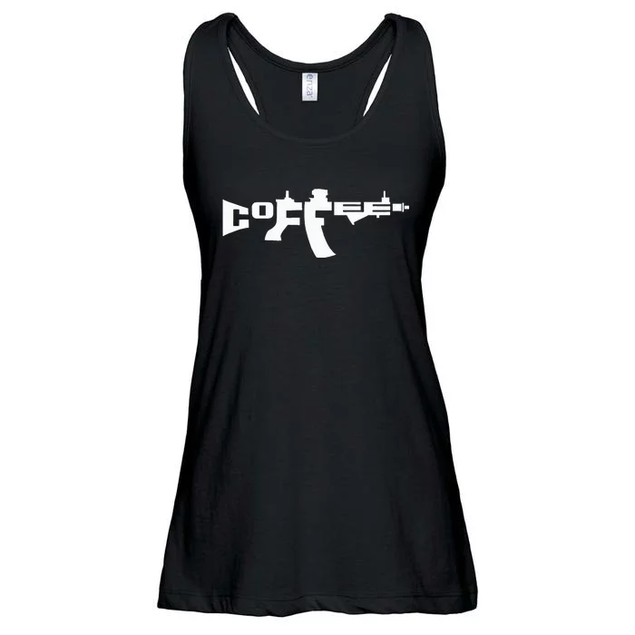 Coffee AR15 Rifle Gun Owner Ladies Essential Flowy Tank