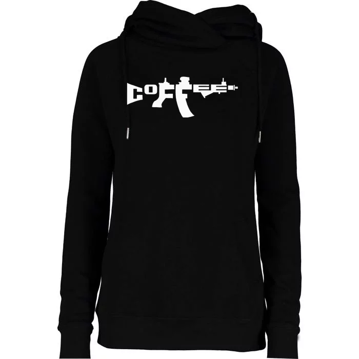 Coffee AR15 Rifle Gun Owner Womens Funnel Neck Pullover Hood