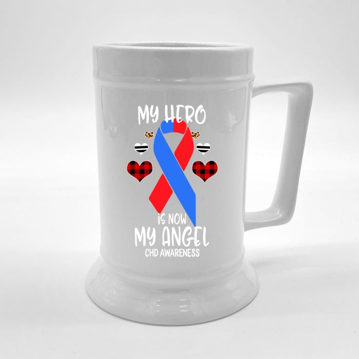 Chd Awareness Remembrance Hero Is Now My Angel Great Gift Front & Back Beer Stein