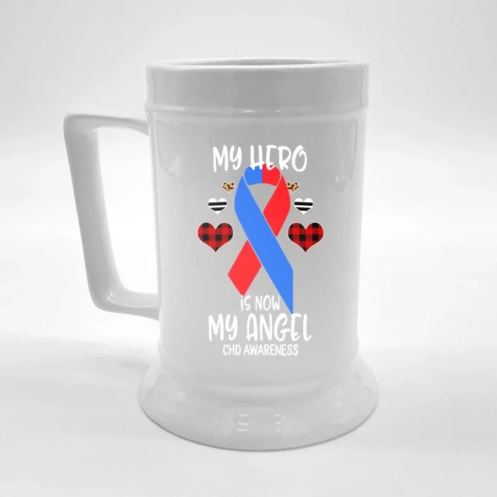 Chd Awareness Remembrance Hero Is Now My Angel Great Gift Front & Back Beer Stein