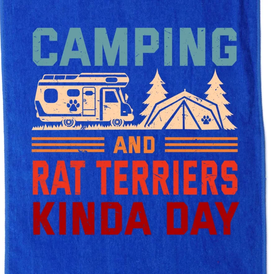 Camping And Rat Terriers Kinda Day Rattie Camper Funny Gift Platinum Collection Golf Towel