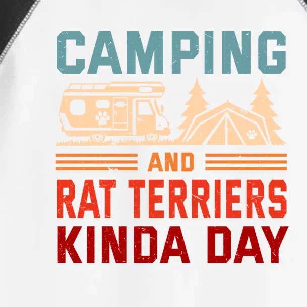 Camping And Rat Terriers Kinda Day Rattie Camper Funny Gift Toddler Fine Jersey T-Shirt