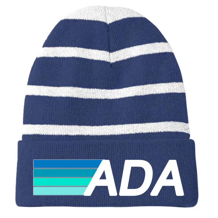 Cardano ADA Cryptocurrency Striped Beanie with Solid Band