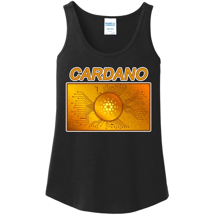 Cardano ADA Cryptocurrency Gold Ladies Essential Tank