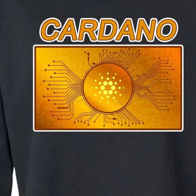 Cardano ADA Cryptocurrency Gold Cropped Pullover Crew