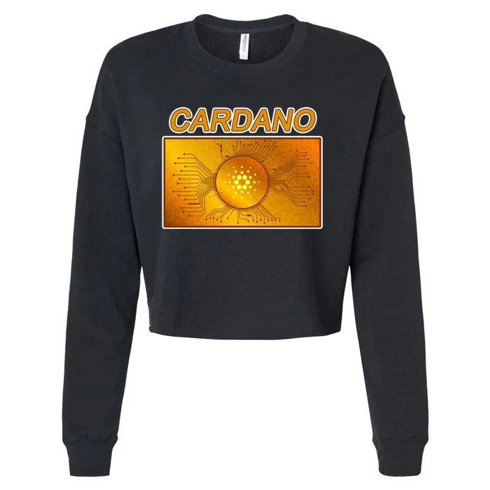 Cardano ADA Cryptocurrency Gold Cropped Pullover Crew