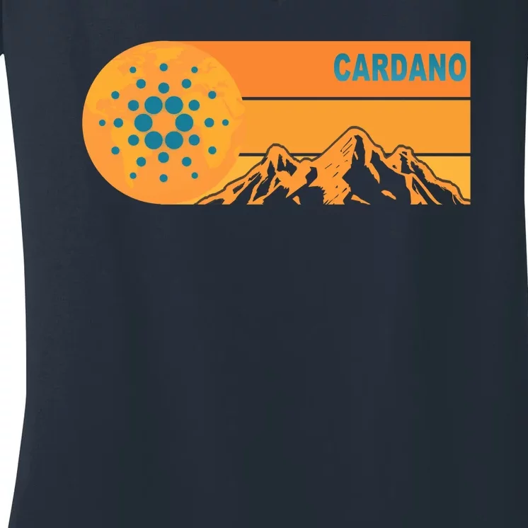 Cardano Crypto mountain Women's V-Neck T-Shirt