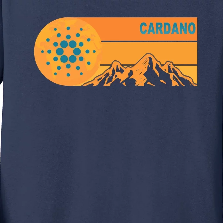 Cardano Crypto mountain Kids Long Sleeve Shirt