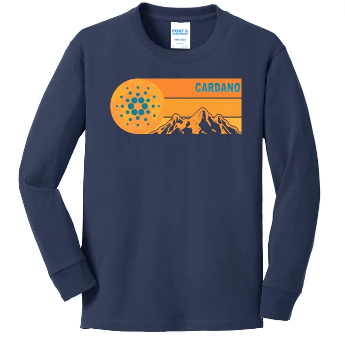 Cardano Crypto mountain Kids Long Sleeve Shirt