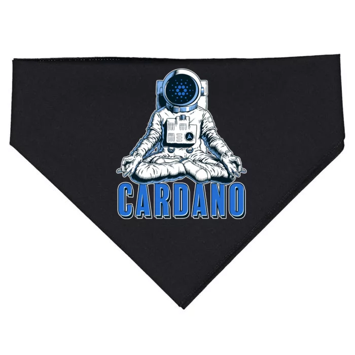 Cardano Mediating Yoga Astronaut Crypto Currency USA-Made Doggie Bandana