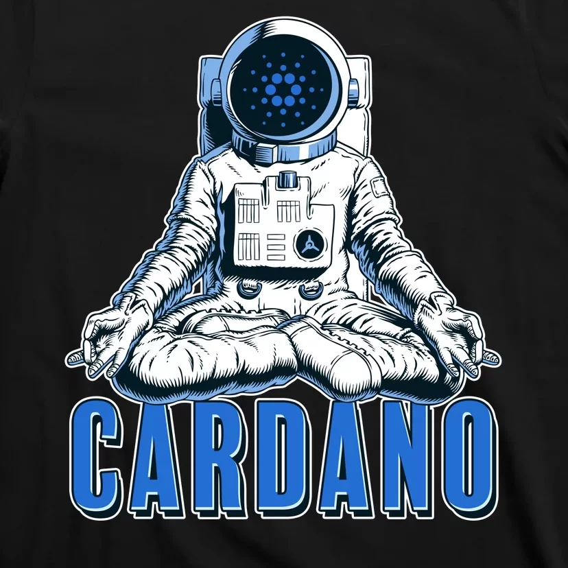 Cardano Mediating Yoga Astronaut Crypto Currency T-Shirt