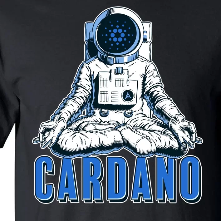 Cardano Mediating Yoga Astronaut Crypto Currency Tall T-Shirt