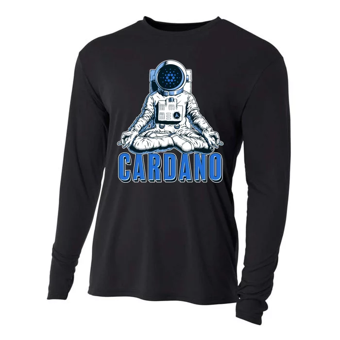 Cardano Mediating Yoga Astronaut Crypto Currency Cooling Performance Long Sleeve Crew