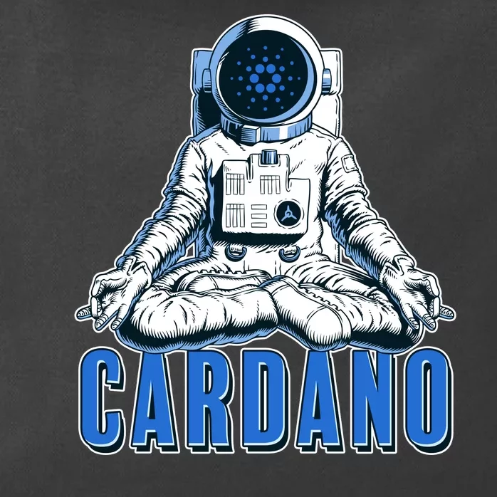 Cardano Mediating Yoga Astronaut Crypto Currency Zip Tote Bag