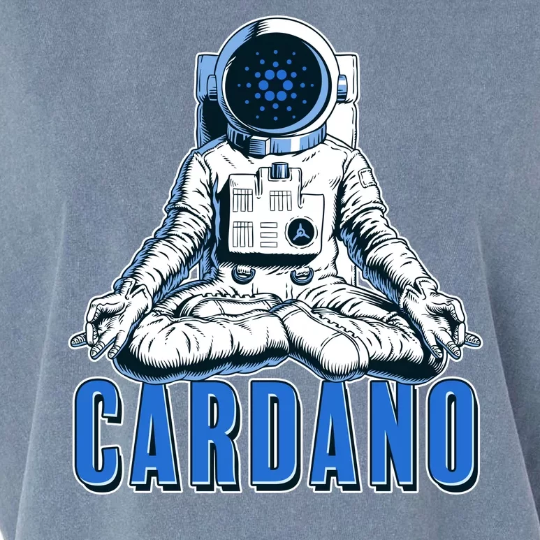 Cardano Mediating Yoga Astronaut Crypto Currency Garment-Dyed Women's Muscle Tee