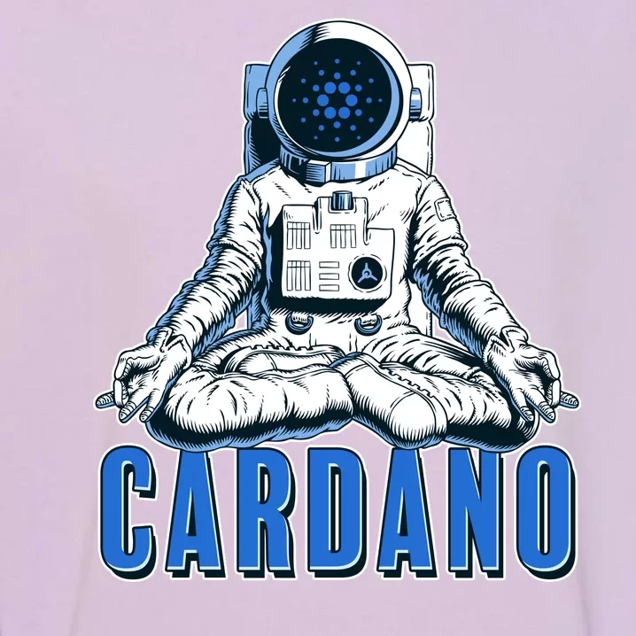 Cardano Mediating Yoga Astronaut Crypto Currency Garment-Dyed Sweatshirt