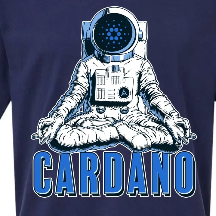 Cardano Mediating Yoga Astronaut Crypto Currency Sueded Cloud Jersey T-Shirt