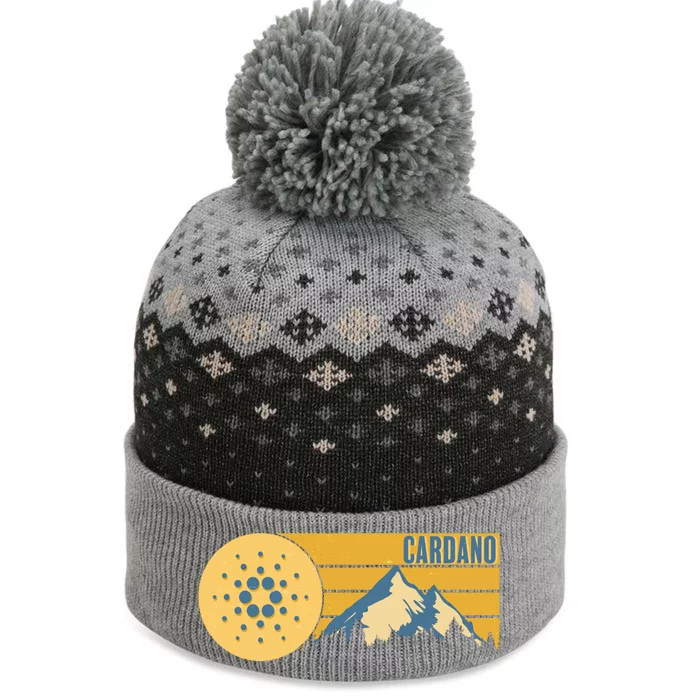 Cardano Vintage Mountains Crypto Currency The Baniff Cuffed Pom Beanie