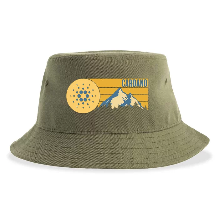 Cardano Vintage Mountains Crypto Currency Sustainable Bucket Hat