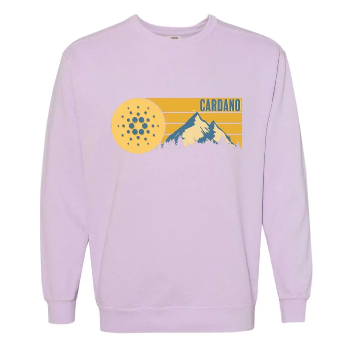 Cardano Vintage Mountains Crypto Currency Garment-Dyed Sweatshirt