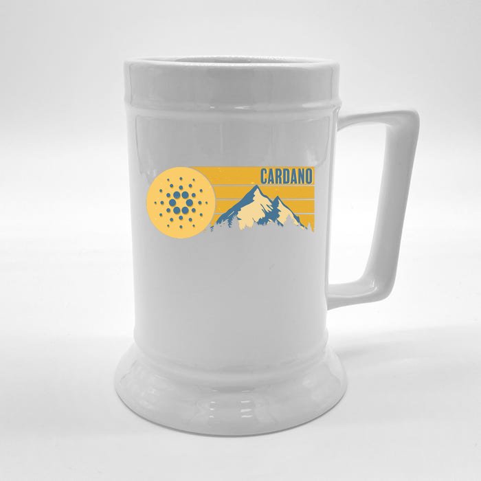 Cardano Vintage Mountains Crypto Currency Front & Back Beer Stein