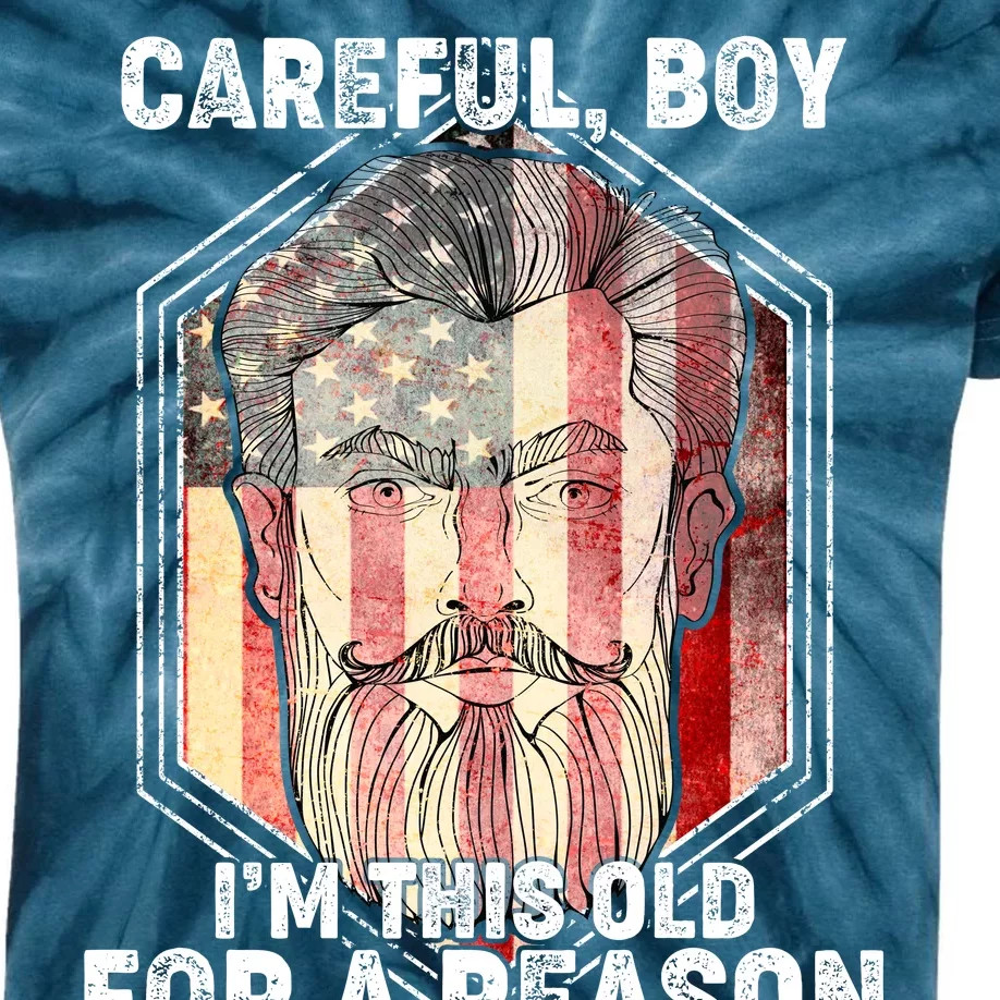 Careful Boy I'm This Old For A Reason Kids Tie-Dye T-Shirt