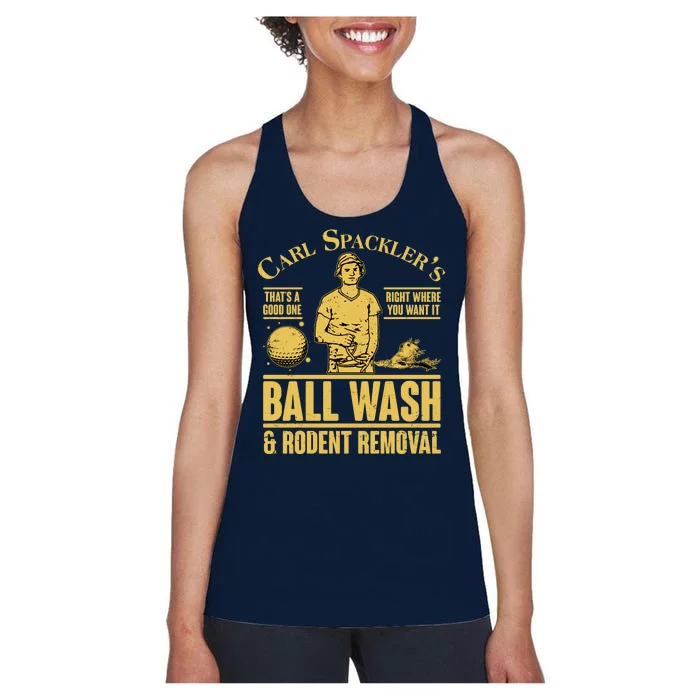 Carl's Spackler's Ball Wash And Rodent Removal Women's Racerback Tank