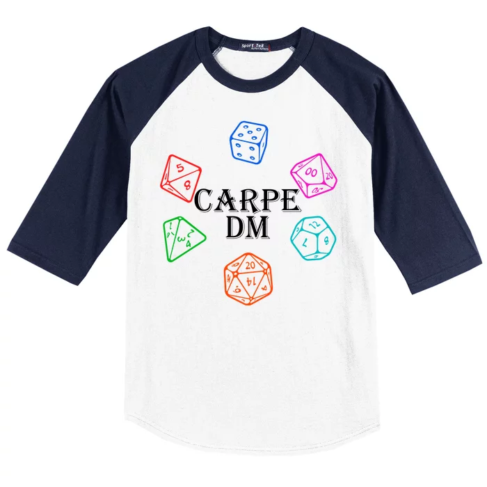 Carpe DM Funny Diem Parody Dice Baseball Sleeve Shirt