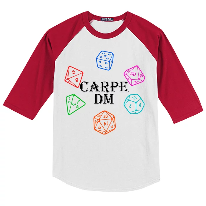 Carpe DM Funny Diem Parody Dice Kids Colorblock Raglan Jersey