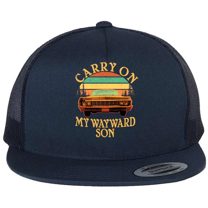 Carry On My Wayward Son Flat Bill Trucker Hat