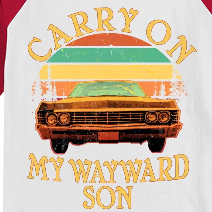 Carry On My Wayward Son Kids Colorblock Raglan Jersey